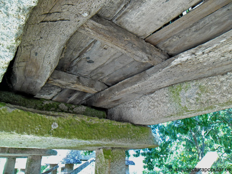 Horreo de tres cuerpos, Cea, Orense. Detalle