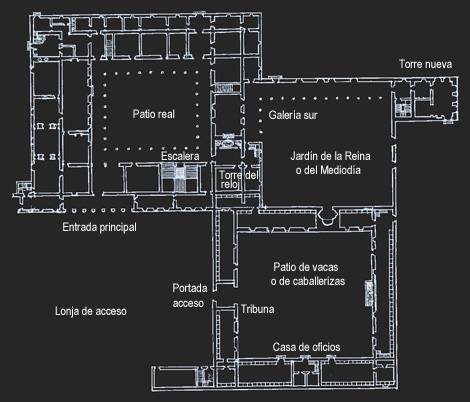 Palacio de Valsain, planta dibujada por Pedro de Brizuela