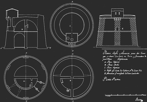 Torre de Punta Prima, Menorca, planos