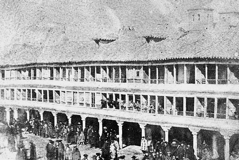 Imagen de la Plaza Mayor en 1858